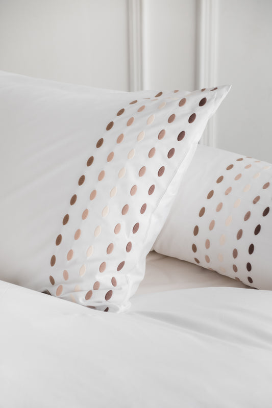 Odette Neutrals Pillowcase made from 100% long staple cotton percale, set of 2