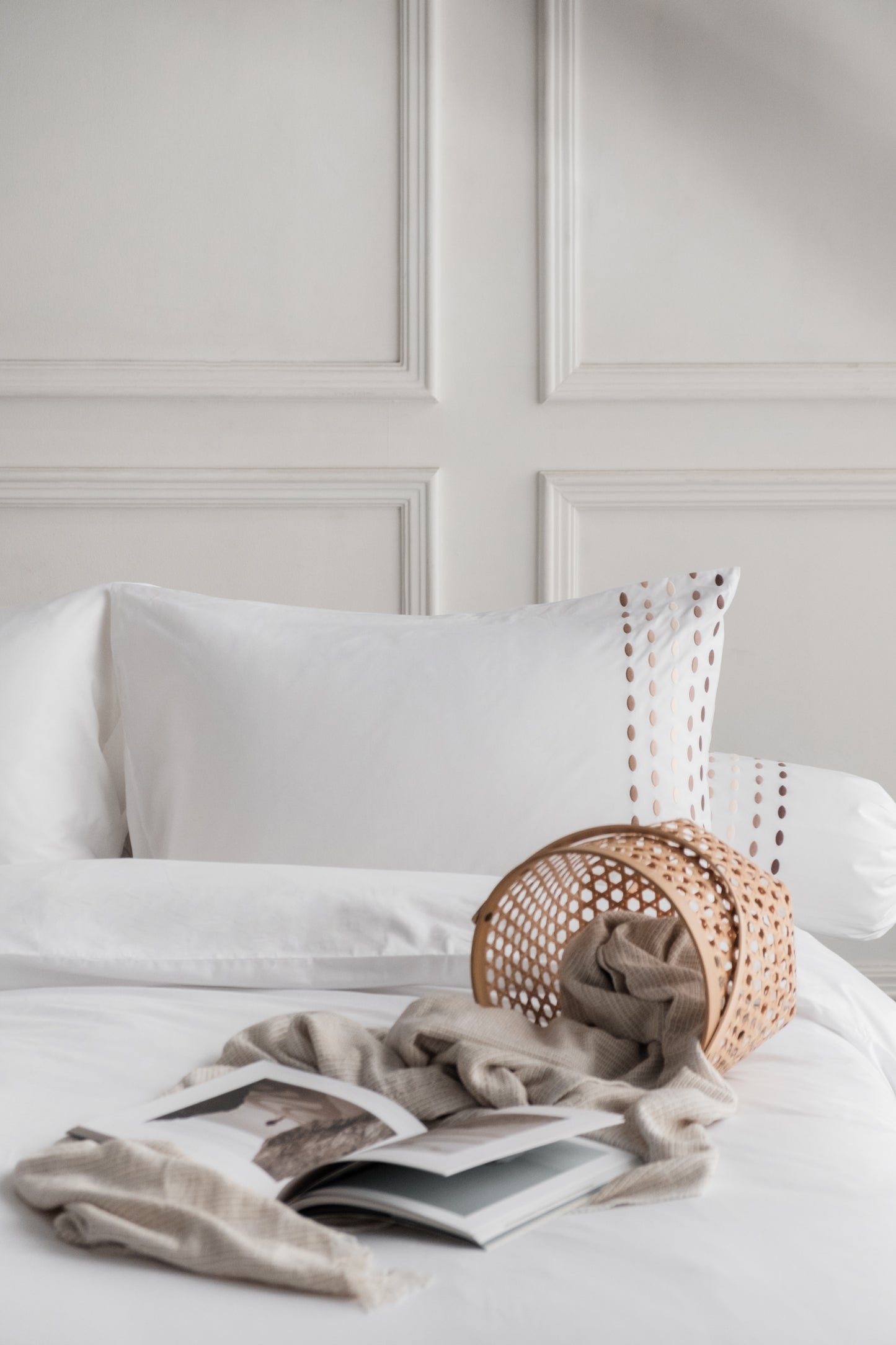 Odette Neutrals Pillowcase made from 100% long staple cotton percale, set of 2