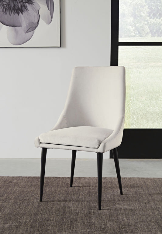 Winston Upholstered Metal Leg Dining Chair in Ash Grey and Black