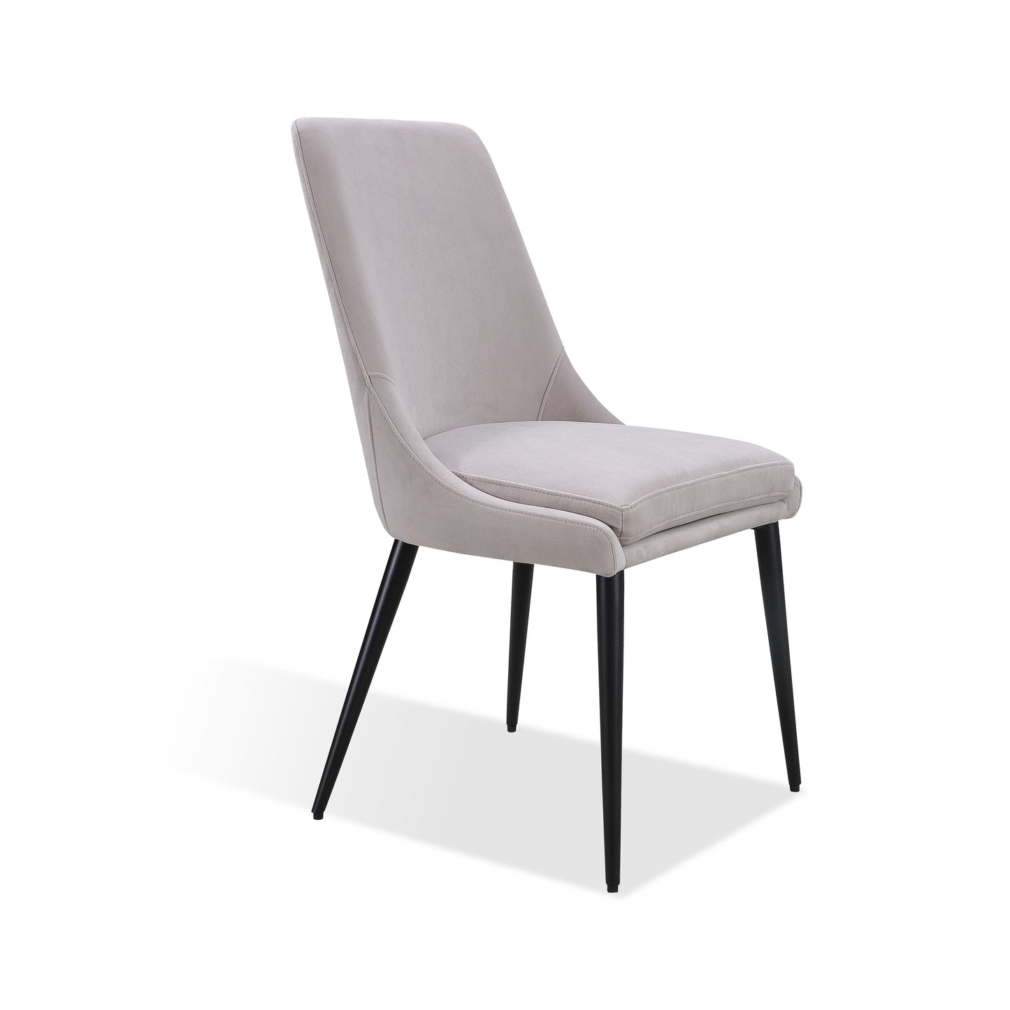 Winston Upholstered Metal Leg Dining Chair in Ash Grey and Black