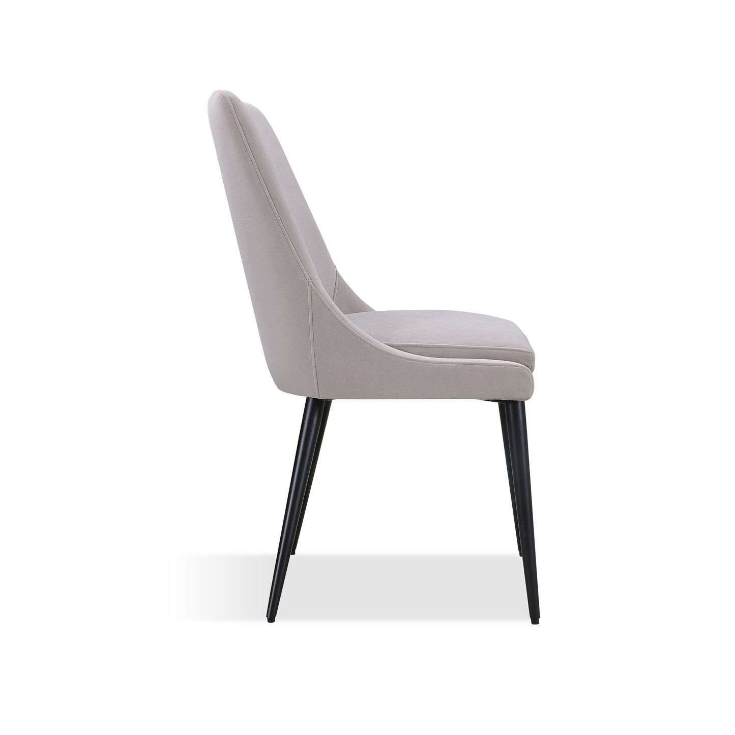 Winston Upholstered Metal Leg Dining Chair in Ash Grey and Black