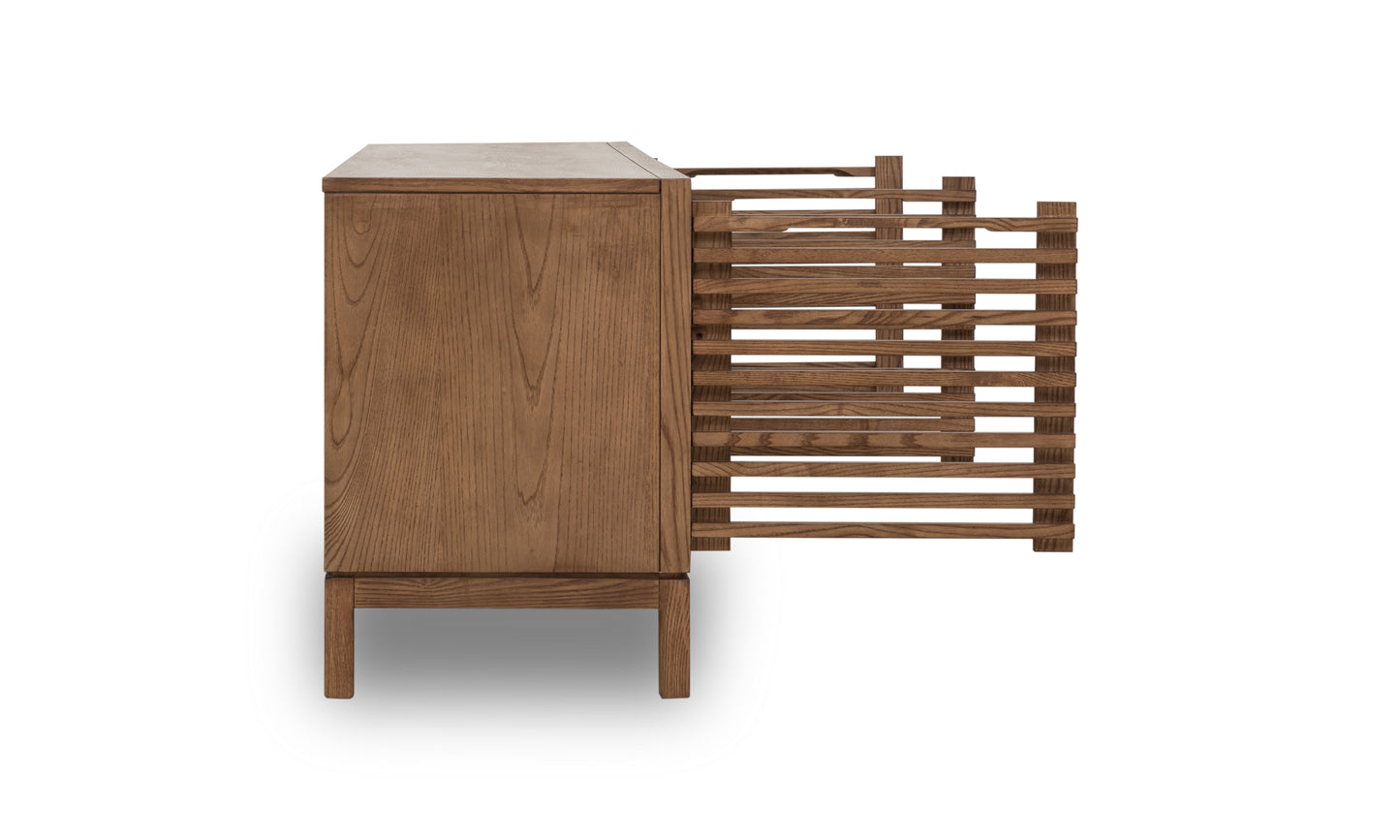 Tanner Medienkonsole aus Eschenholz mit vier Türen in Roux