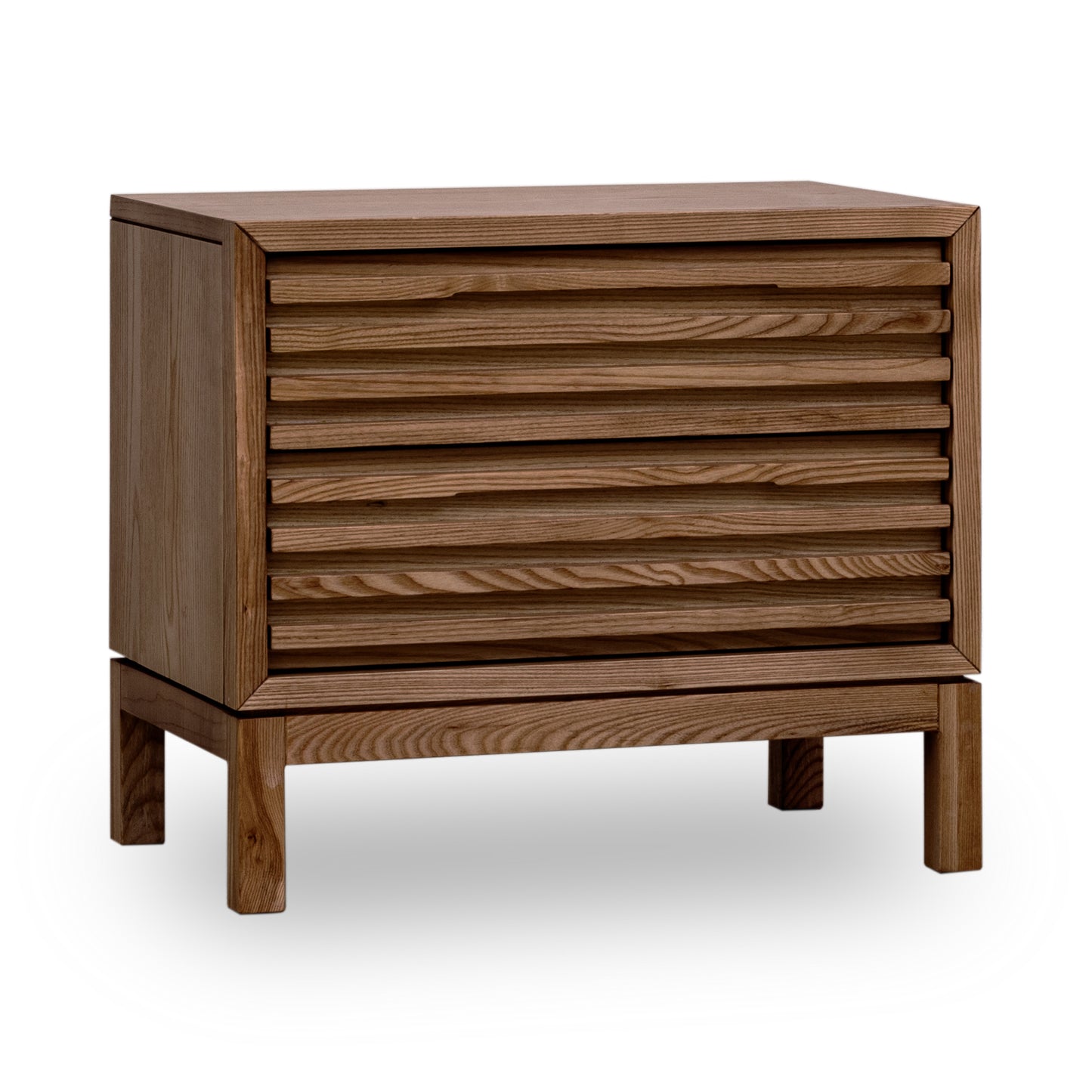 Tanner Two Drawer Ash Wood Nightstand in Roux