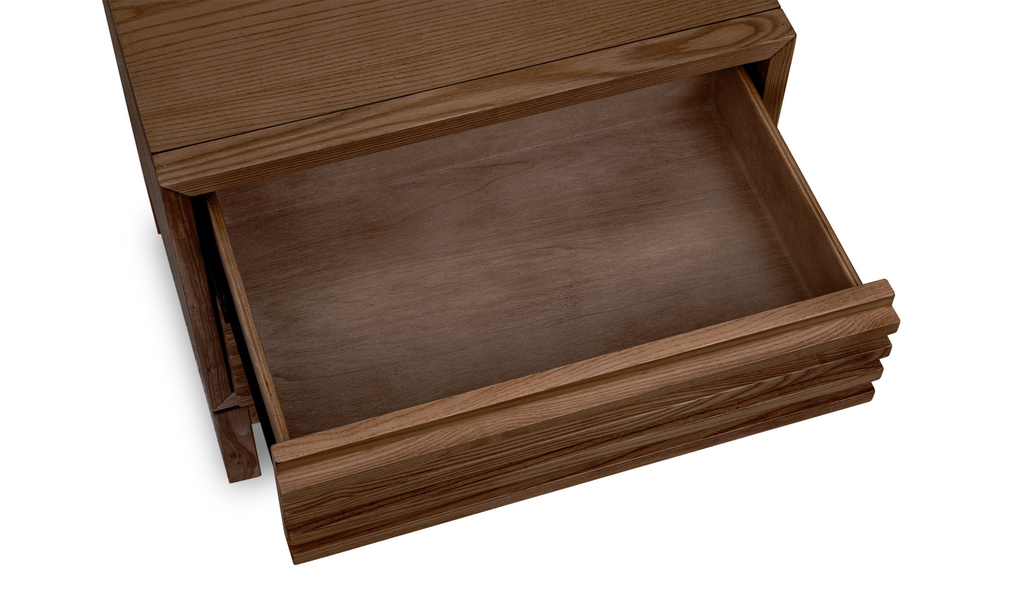 Tanner Two Drawer Ash Wood Nightstand in Roux