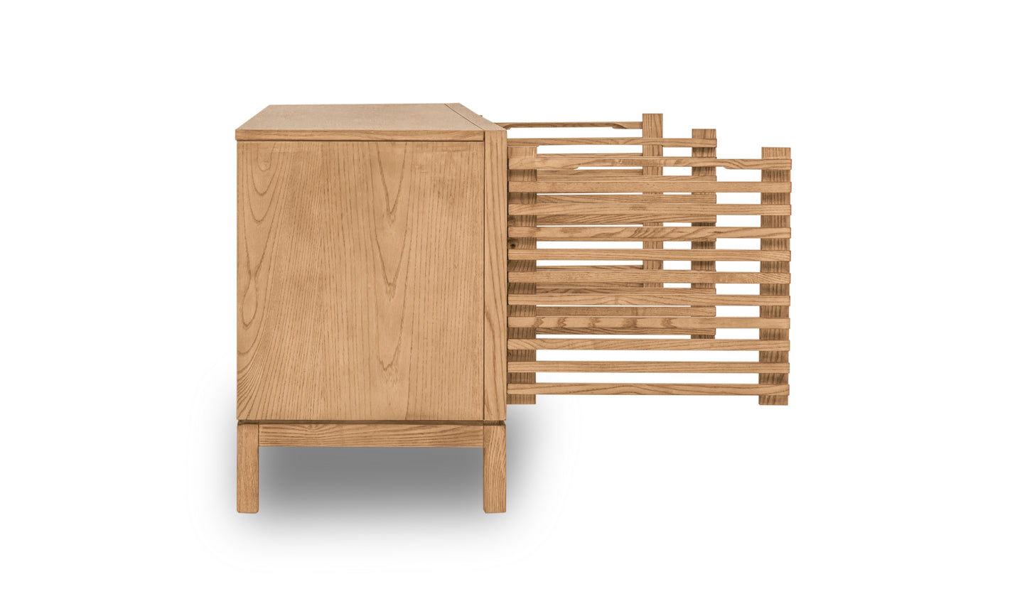 Tanner Three Door Media Console in Flaxen