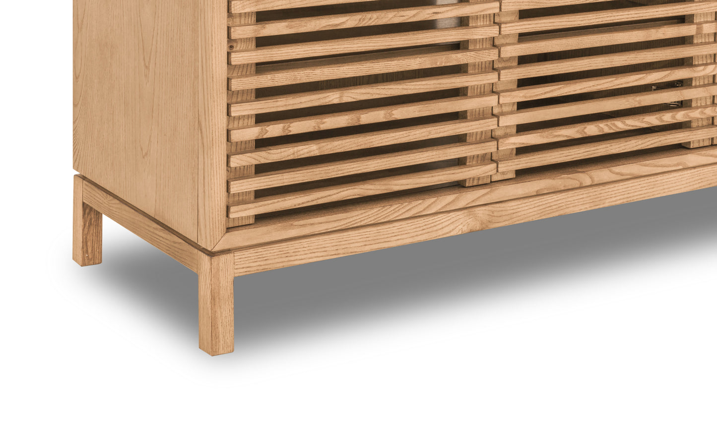 Tanner Three Door Media Console in Flaxen