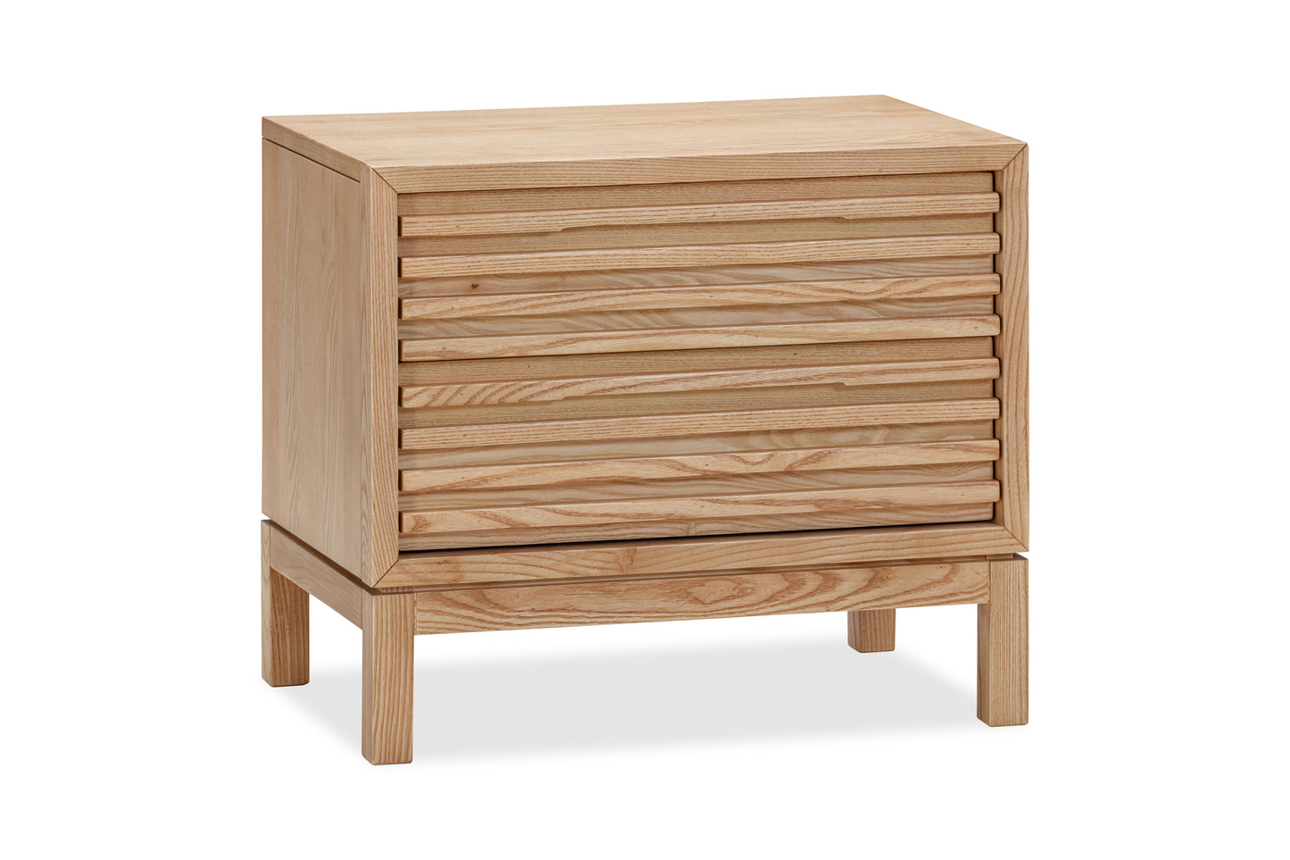 Tanner Two Drawer Ash Wood Nightstand in Flaxen