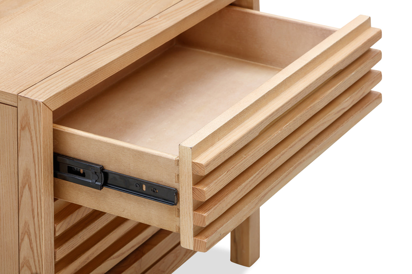 Tanner Two Drawer Ash Wood Nightstand in Flaxen