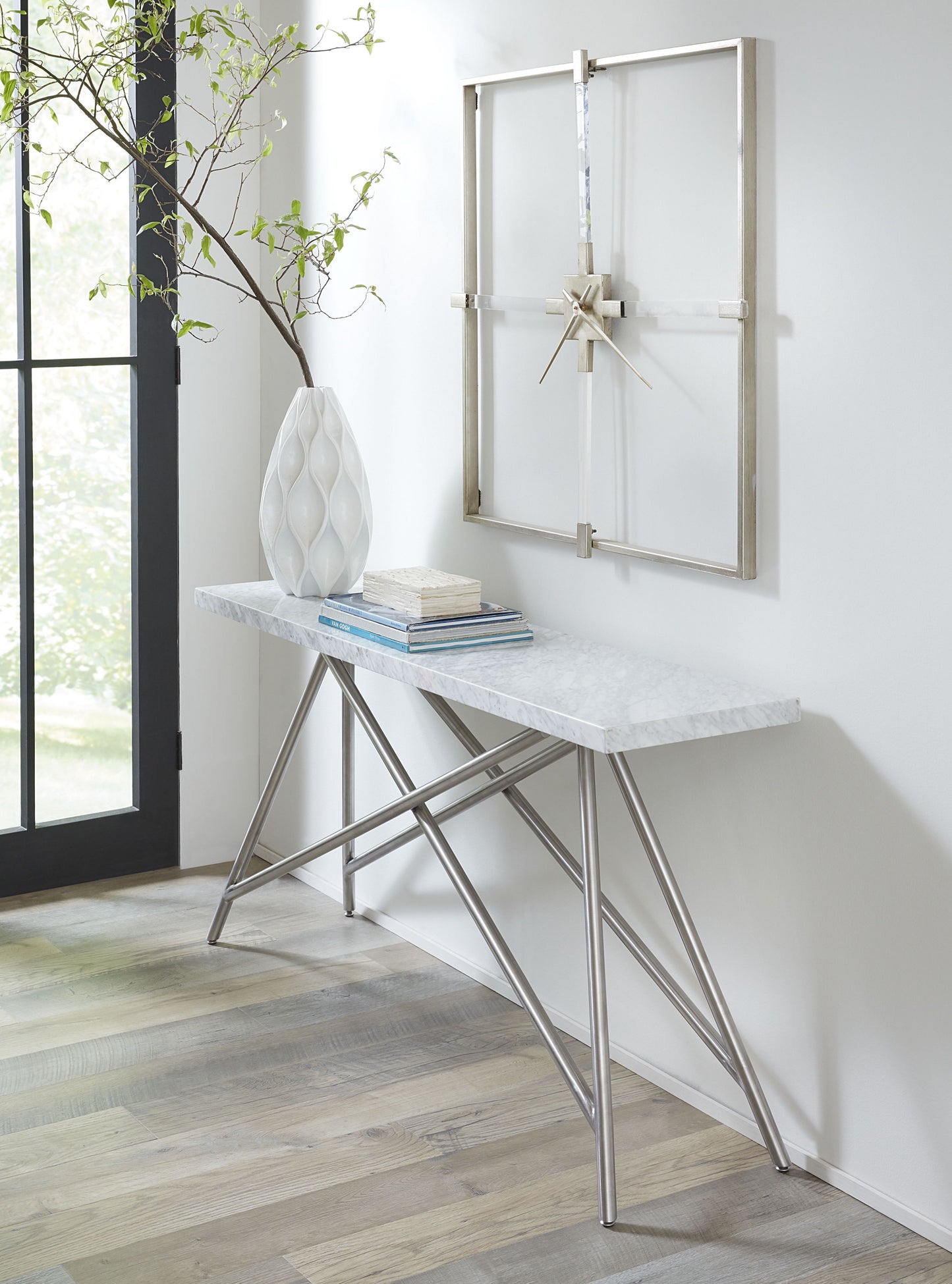 Coral Console Table in Marble
