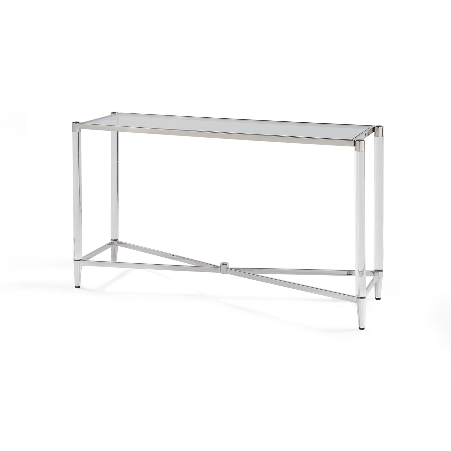 Marilyn Glass, Acrylic and Polished Stainless Steel Console Table