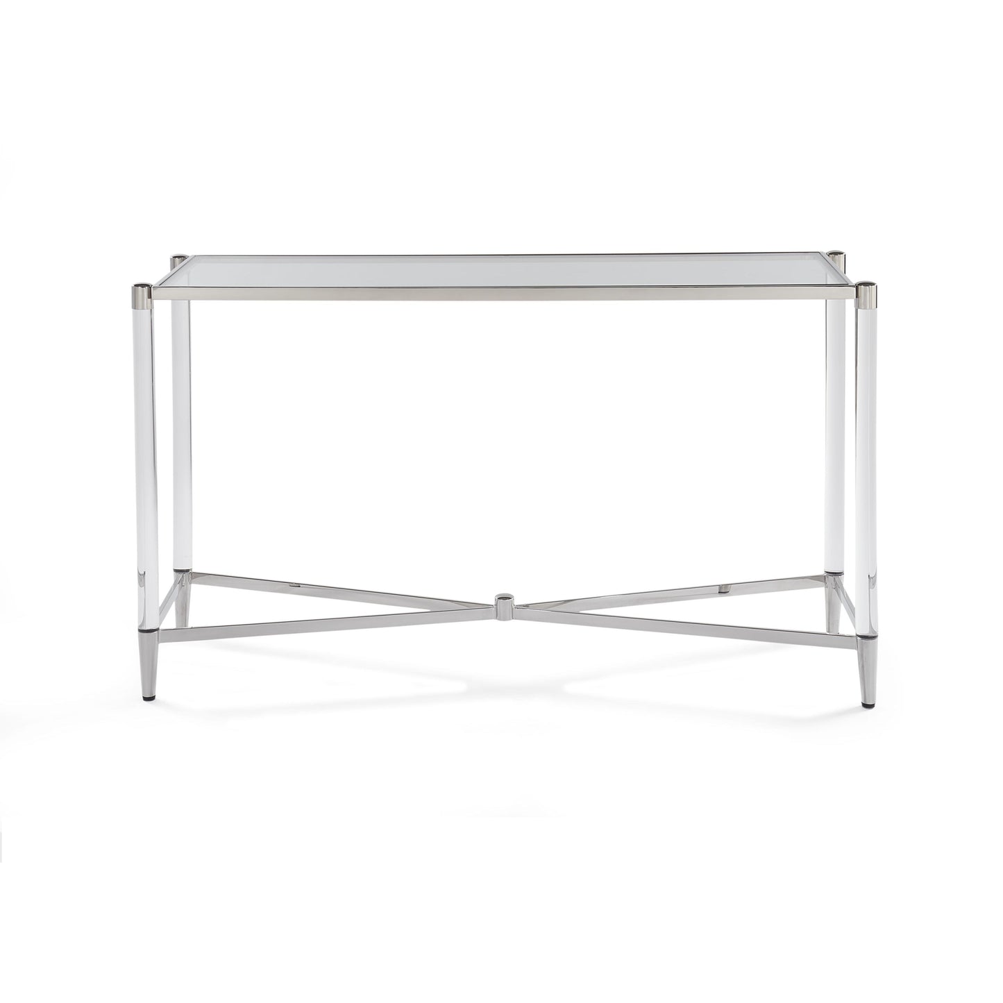 Marilyn Glass, Acrylic and Polished Stainless Steel Console Table